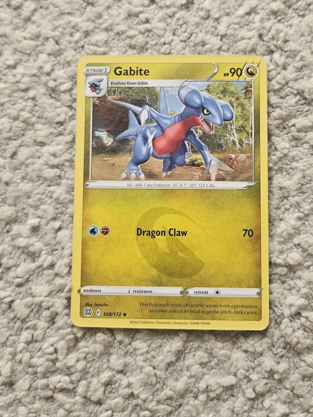 POKEMON TCG Card Gabite Brilliant Stars 108/172